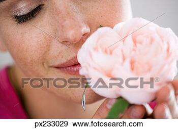 Stock Photograph - woman with flower. 
fotosearch - search 
stock photos, 
pictures, images, 
and photo clipart