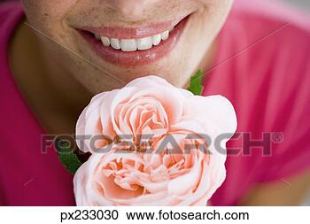 Stock Photography - woman with flower. 
fotosearch - search 
stock photos, 
pictures, images, 
and photo clipart