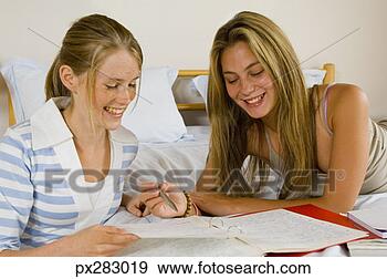Stock Photograph - friends doing 
homework together. 
fotosearch - search 
stock photos, 
pictures, images, 
and photo clipart