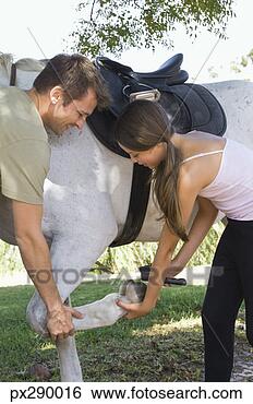 Banco de Imagem - pai,  filha,  
importar-se,  
cavalo. fotosearch 
- busca de fotos, 
imagens e clipart