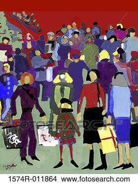 Stock Photo - seasonal shoppers 
2002 diana ong 
(b1940/chinese-american) 
computer. fotosearch 
- search stock 
photos, pictures, 
images, and photo 
clipart