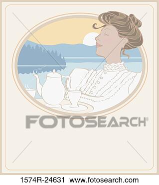 Stock Photography - art nouveau woman 
4 linda braucht 
(20th c american) 
computer graphics. 
fotosearch - search 
stock photos, 
pictures, images, 
and photo clipart