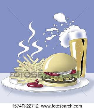 Stock Photo - burgers & beer 
2004 linda braucht 
(20th c american) 
computer graphics. 
fotosearch - search 
stock photos, 
pictures, images, 
and photo clipart