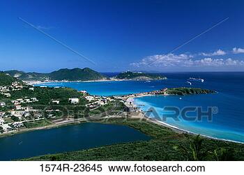 Stock Image - high angle view 
of a coastline, 
 fort amsterdam, 
 philipsburg, 
 st. fotosearch 
- search stock 
photos, pictures, 
images, and photo 
clipart