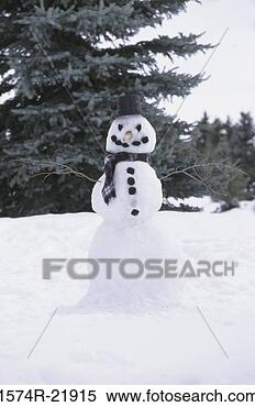 Stock Image - snowman on a hill. 
fotosearch - search 
stock photos, 
pictures, images, 
and photo clipart