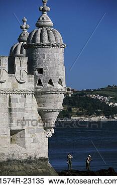 Stock Image - tower on the waterfront, 
belem tower, lisbon, 
portugal. fotosearch 
- search stock 
photos, pictures, 
images, and photo 
clipart