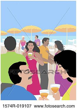 Stock Illustration - beach party linda 
braucht (20th 
c american) computer 
graphics. fotosearch 
- search clipart, 
illustration, 
drawings and vector 
eps graphics images