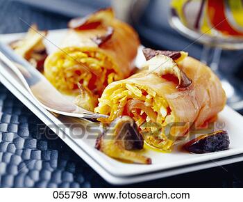 Banco de Imagem - quentes,  fumado, 
 salmão,  crocante, 
 legumes,  shitakes. 
fotosearch - busca 
de fotos, imagens 
e clipart