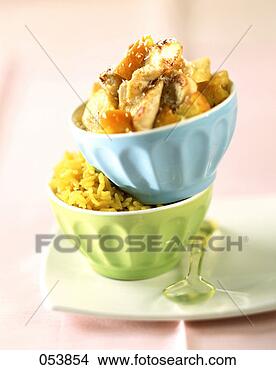 Stock Photo - chicken sauté 
with fruit and 
rice. fotosearch 
- search stock 
photos, pictures, 
images, and photo 
clipart
