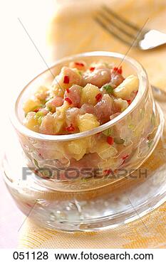 Banco de Imagem - atum,  abacaxi, 
 fresco,  pimenta, 
 tartare. fotosearch 
- busca de fotos, 
imagens e clipart