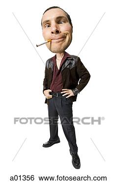 Stock Photo - caricature of 
man smoking with 
eyes crossed and 
leather jacket. 
fotosearch - search 
stock photos, 
pictures, images, 
and photo clipart