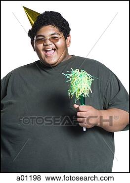 Stock Photo - heavyset young 
man celebrating 
birthday. fotosearch 
- search stock 
photos, pictures, 
images, and photo 
clipart