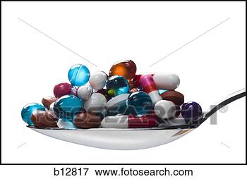 Picture - spoonful of pills 
and capsules. 
fotosearch - search 
stock photos, 
pictures, images, 
and photo clipart