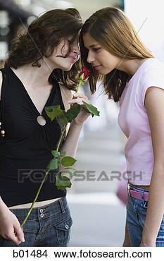 Hazır Fotoğraf - iki,  teenage, 
 kızlar,  koklayan, 
 gül. fotosearch 
- foto, resim, 
görüntü ve foto 
klipart ara