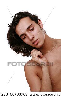 Stock Photo - front view head 
and shoulders 
man standing bare 
chested twisting 
his. fotosearch 
- search stock 
photos, pictures, 
images, and photo 
clipart