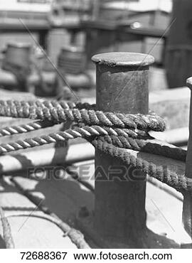 Picture - bitt with ship 
rope, (b&w). fotosearch 
- search stock 
photos, pictures, 
images, and photo 
clipart