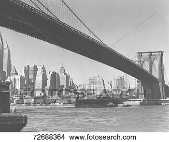 Stock Photo - brooklyn bridge 
and manhattan 
skyline, new york 
city, usa, (b&w). 
fotosearch - search 
stock photos, 
pictures, images, 
and photo clipart