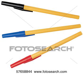 Banco de Imagem - vermelho,  azul, 
 pretas,  canetas. 
fotosearch - busca 
de fotos, imagens 
e clipart