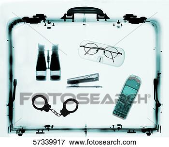 Stock Illustration - x-ray image of 
a briefcase carrying 
a mobile phone 
with binoculars. 
fotosearch - search 
clipart, illustration, 
drawings and vector 
eps graphics images