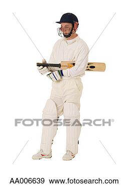 Stock Photograph - cricket player 
with a cricket 
bat. fotosearch 
- search stock 
photos, pictures, 
images, and photo 
clipart