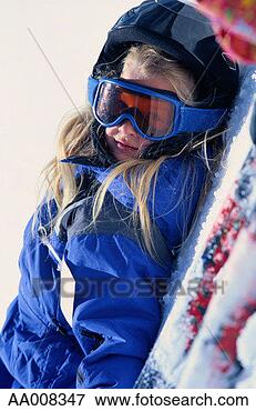 Picture - portrait of a 
young girl dressed 
for skiing. fotosearch 
- search stock 
photos, pictures, 
images, and photo 
clipart