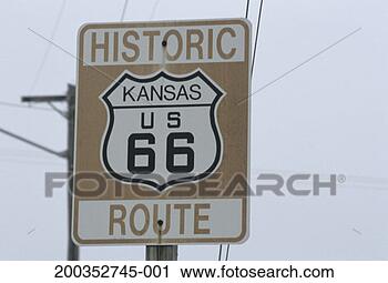 Stock Photography - route 66 sign, 
roadside americana, 
kansas, usa. fotosearch 
- search stock 
photos, pictures, 
images, and photo 
clipart