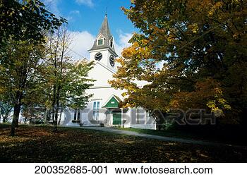 Arquivo de Fotografia - vila,  igreja, 
 queda,  construído, 
 1860,  açúcar, 
 colina,  nh, 
 eua. fotosearch 
- busca de fotos, 
imagens e clipart