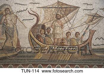 Stock Photo - mosaic of ulysses 
bardo museum tunis 
tunisia. fotosearch 
- search stock 
photos, pictures, 
images, and photo 
clipart