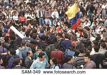 Stock Photograph - people in demonstration 
plaza de bolivar 
colombia. fotosearch 
- search stock 
photos, pictures, 
images, and photo 
clipart