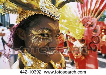 Stock Photo - portrait of a 
girl performing 
in a carnival, 
 notting hill 
carnival. fotosearch 
- search stock 
photos, pictures, 
images, and photo 
clipart
