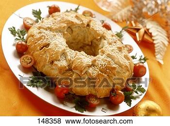 Stock Photo - holly ring (ring-shaped 
christmas pie; 
1). fotosearch 
- search stock 
photos, pictures, 
images, and photo 
clipart