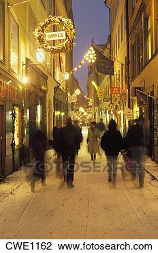 Stock Photo - snow covered streets 
in the old town 
with christmas 
decorations and. 
fotosearch - search 
stock photos, 
pictures, images, 
and photo clipart