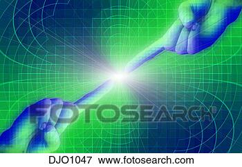 Picture - computer generated 
image of two fingers 
pointed and coming 
together. fotosearch 
- search stock 
photos, pictures, 
images, and photo 
clipart