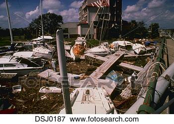 Picture - damage done by 
hurricane hugo 
to boats and buildings. 
fotosearch - search 
stock photos, 
pictures, images, 
and photo clipart
