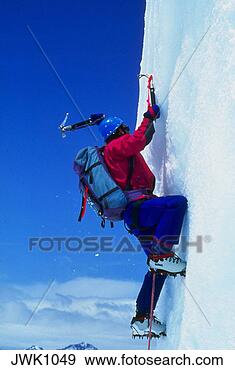 Stock Photograph - ice climbing on 
the tasman glacier 
in mt cook national 
park on the. fotosearch 
- search stock 
photos, pictures, 
images, and photo 
clipart