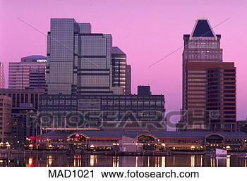 Stock Photography - skyscrapers of 
baltimore skyline 
with inner harbor 
market and. fotosearch 
- search stock 
photos, pictures, 
images, and photo 
clipart