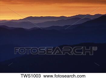 Stock Photo - before sunrise, 
 looking east 
from 6500 feet, 
 great smoky mountian. 
fotosearch - search 
stock photos, 
pictures, images, 
and photo clipart