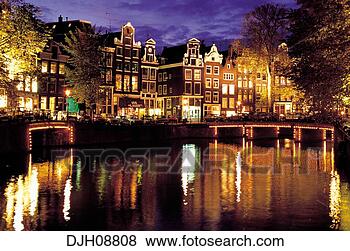 Stock Photo - dutch houses on 
singel canal amsterdam 
at night,  holland 
 (. fotosearch 
- search stock 
photos, pictures, 
images, and photo 
clipart
