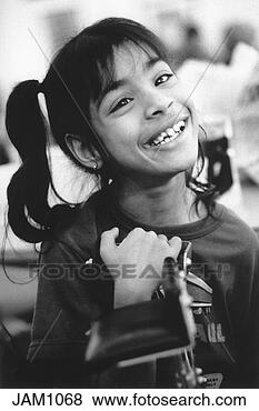 Stock Photo - smiling 11-year-old 
girl with cerebral 
palsy hold onto 
physical. fotosearch 
- search stock 
photos, pictures, 
images, and photo 
clipart