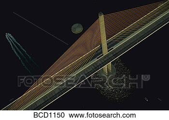 Stock Photography - aerial view of 
a boat passing 
under the sunshine 
skyway bridge 
in. fotosearch 
- search stock 
photos, pictures, 
images, and photo 
clipart