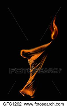 Stock Photo - dancer wrapped 
in orange fabric 
with his arm extended 
and flames. fotosearch 
- search stock 
photos, pictures, 
images, and photo 
clipart