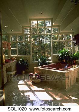 Stock Photography - interior of elegant 
bathroom with 
a jacuzzi tub 
and large window 
with. fotosearch 
- search stock 
photos, pictures, 
images, and photo 
clipart