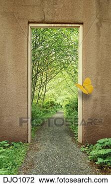 Stock Photo - a yellow butterfly 
is about to pass 
through a doorway 
through an. fotosearch 
- search stock 
photos, pictures, 
images, and photo 
clipart