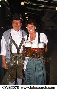 Stock Photo - waitress with 
glasses of beer 
and bavarian man 
at oktoberfest 
in. fotosearch 
- search stock 
photos, pictures, 
images, and photo 
clipart