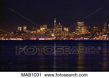 Stock Photography - night time view 
of the san francisco 
skyline, san francisco, 
ca. fotosearch 
- search stock 
photos, pictures, 
images, and photo 
clipart