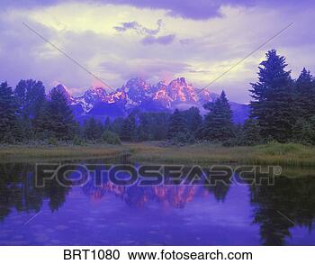 Stock Photography - sunrise on the 
grand teton mountains 
from schwabacher 
landing area. 
fotosearch - search 
stock photos, 
pictures, images, 
and photo clipart