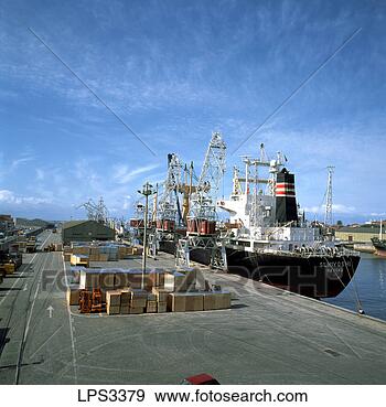 Stock Photograph - 10 portugal portoleixoes 
harbour cargo 
boat alongside 
quay. fotosearch 
- search stock 
photos, pictures, 
images, and photo 
clipart