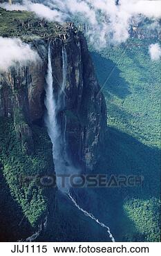 Stock Image - aerial of angel 
falls,  highest 
waterfall in the 
world (979m) at. 
fotosearch - search 
stock photos, 
pictures, images, 
and photo clipart