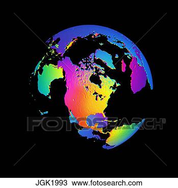 Stock Photo - globe model centered 
on the north american 
continent. fotosearch 
- search stock 
photos, pictures, 
images, and photo 
clipart