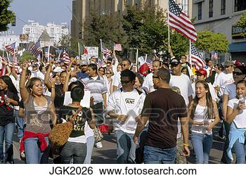 Stock Photo - the great immigration 
march on may 1, 
2006 in los angeles, 
california. fotosearch 
- search stock 
photos, pictures, 
images, and photo 
clipart